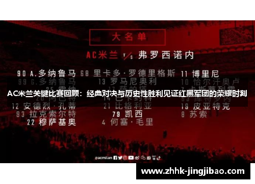 AC米兰关键比赛回顾：经典对决与历史性胜利见证红黑军团的荣耀时刻